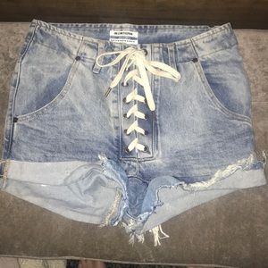 One Teaspoon Super Freaks Lace Up Shorts